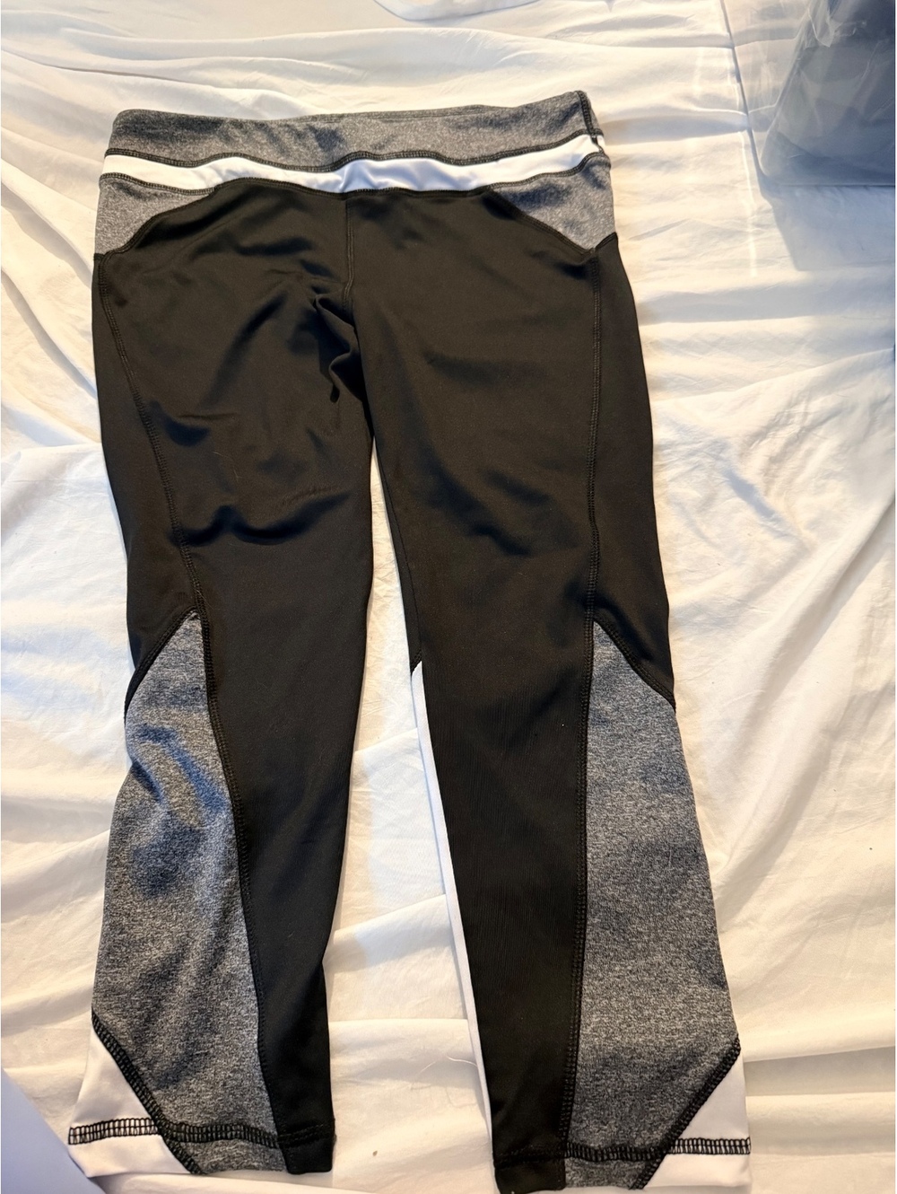 Charlotte Russe Sport Women's Black and Gray Athletic Leggings